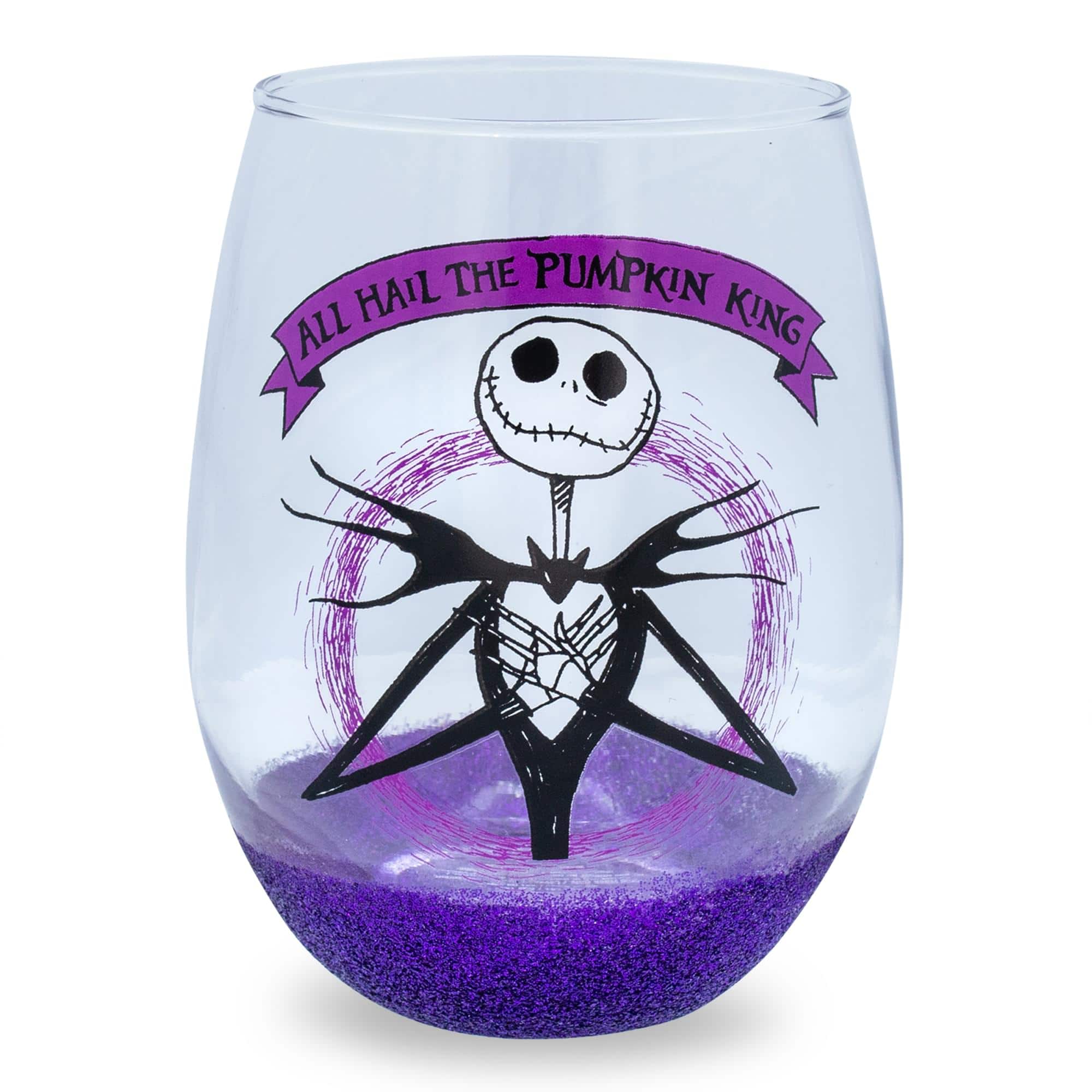 "Disney - Nightmare Before Christmas ""All Hail Pumpkin King"" Stemless Wine Glass - Purple" price history on PriceWatchPro