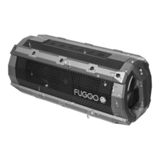Front. Fugoo - FUGOO Element - Portable Bluetooth Speaker, 360 Audio, 60W, IPX7 Rating - Up to 40 Hrs Playtime - Built-in Mic - silver/black.