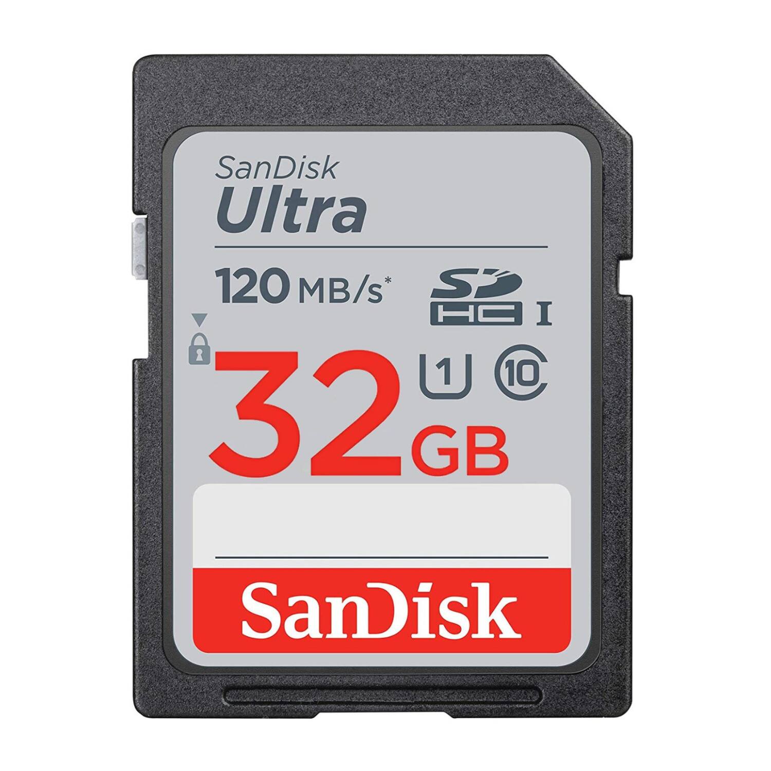 SanDisk  
Ultra  
120 MB/s*  
32 GB  
UHS-I  
U1  
10  

SanDisk