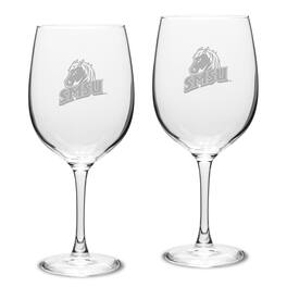 Jardine - Southwest Minnesota State Mustangs 19oz. Two-Piece Traditional Red Wine Table Glass Set - Multicolor