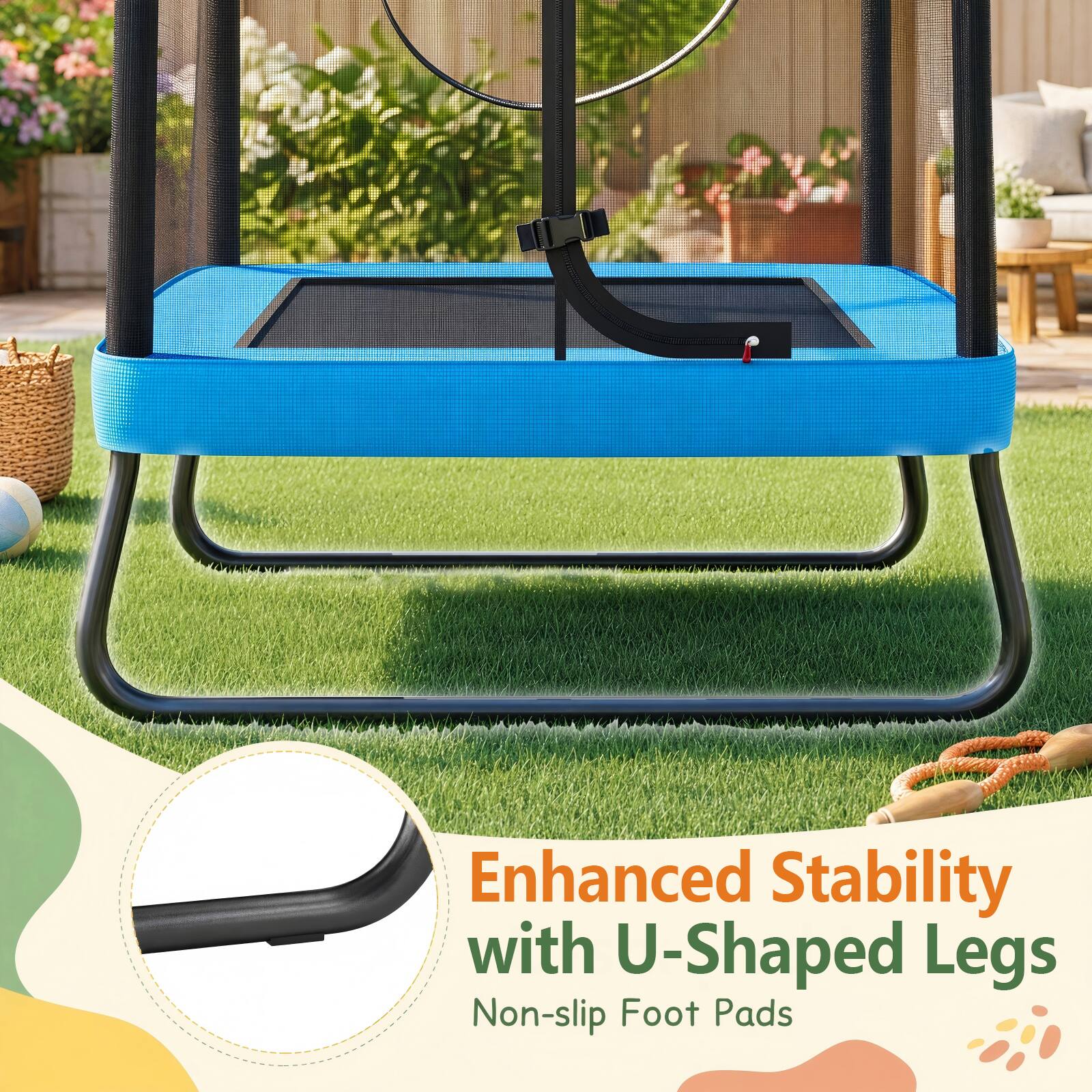 Enhanced Stability with U-Shaped Legs Non-slip Foot Pads
