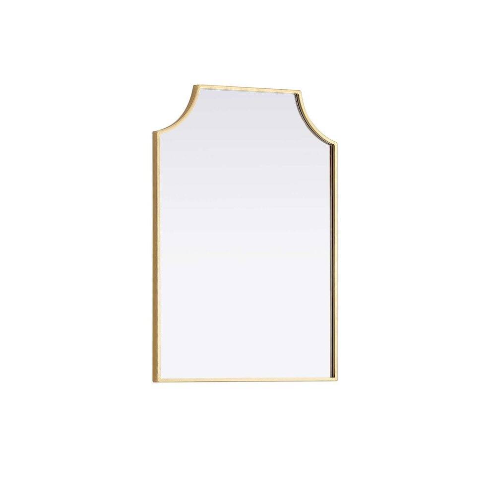 Alt View 1. Elegant Kitchen and Bath - Notched Metal Mirror 22x30 inch in Brass - Brass.