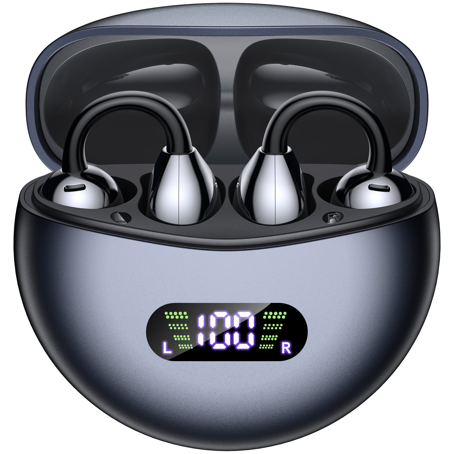 VEAT00L - VEATOOL Clip-on Open Earbuds: Bluetooth 5.4 Sports Headphones for Small Ears & Glasses Wearers | ENC, 50H, IPX7