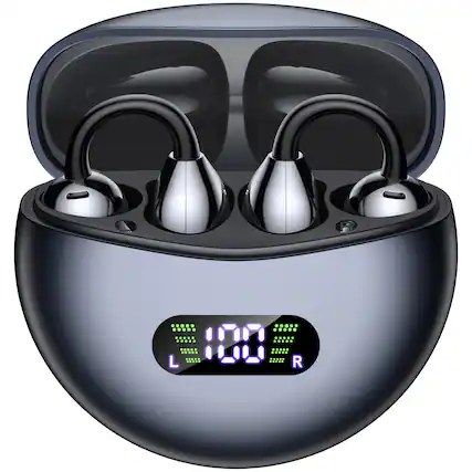 Front. VEAT00L - VEATOOL Clip-on Open Earbuds: Bluetooth 5.4 Sports Headphones for Small Ears & Glasses Wearers | ENC, 50H, IPX7.