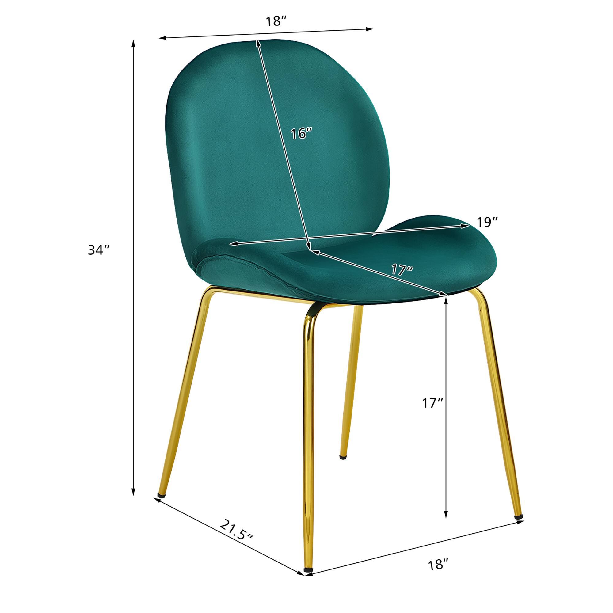 The text on the image reads: "18" 16" 19" 34" 17" 17" 21.5" 18". This text is likely describing the dimensions of the chair, with the numbers representing the heights or lengths of various parts of the chair.