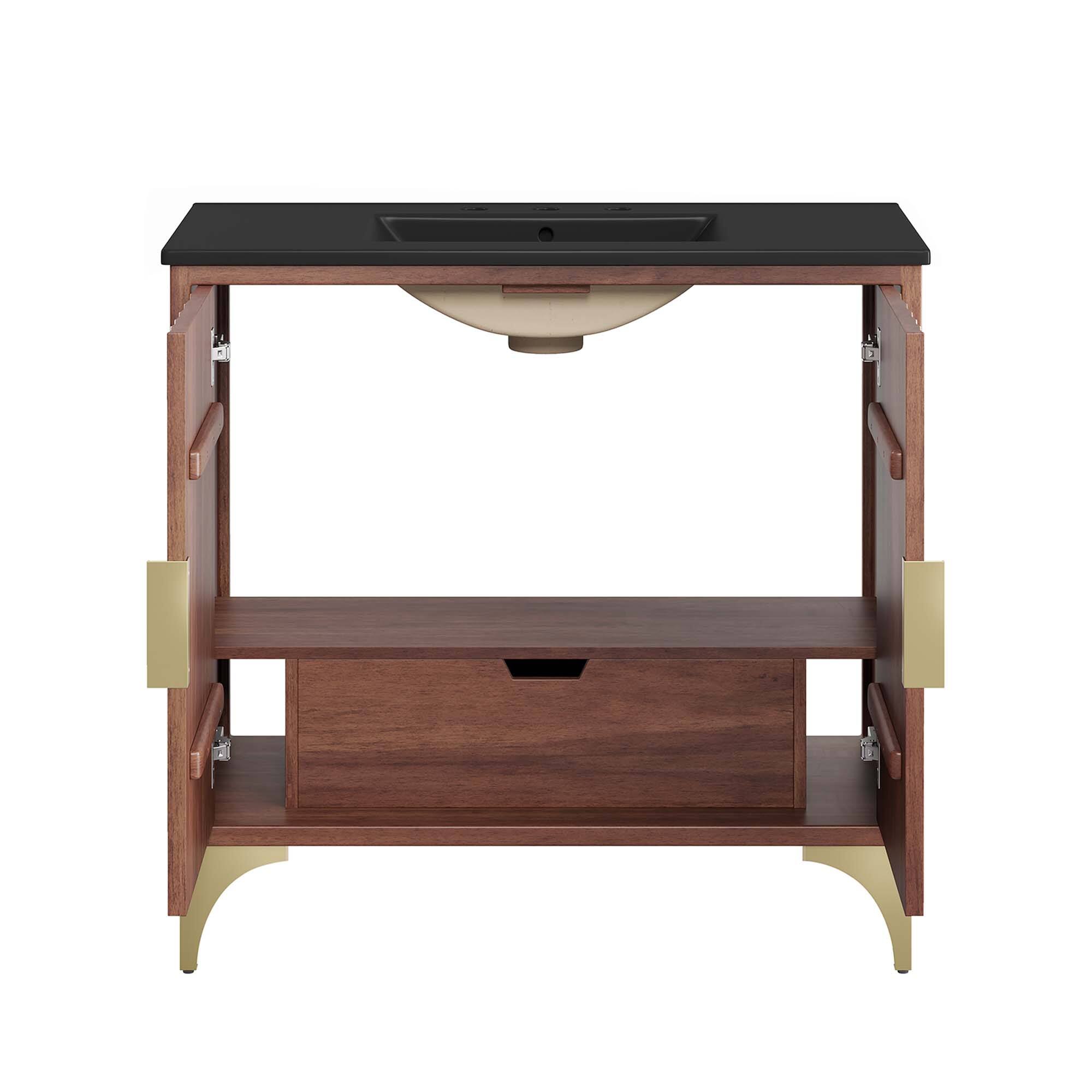 Alt View 7. Modway - Daylight Bathroom Vanity Basin Included by Modway - Black Walnut.