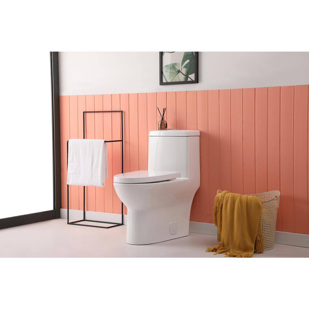 Alt View 10. Elegant Kitchen and Bath - Winslet One-piece elongated Toilet 28x15x30 in White - White.