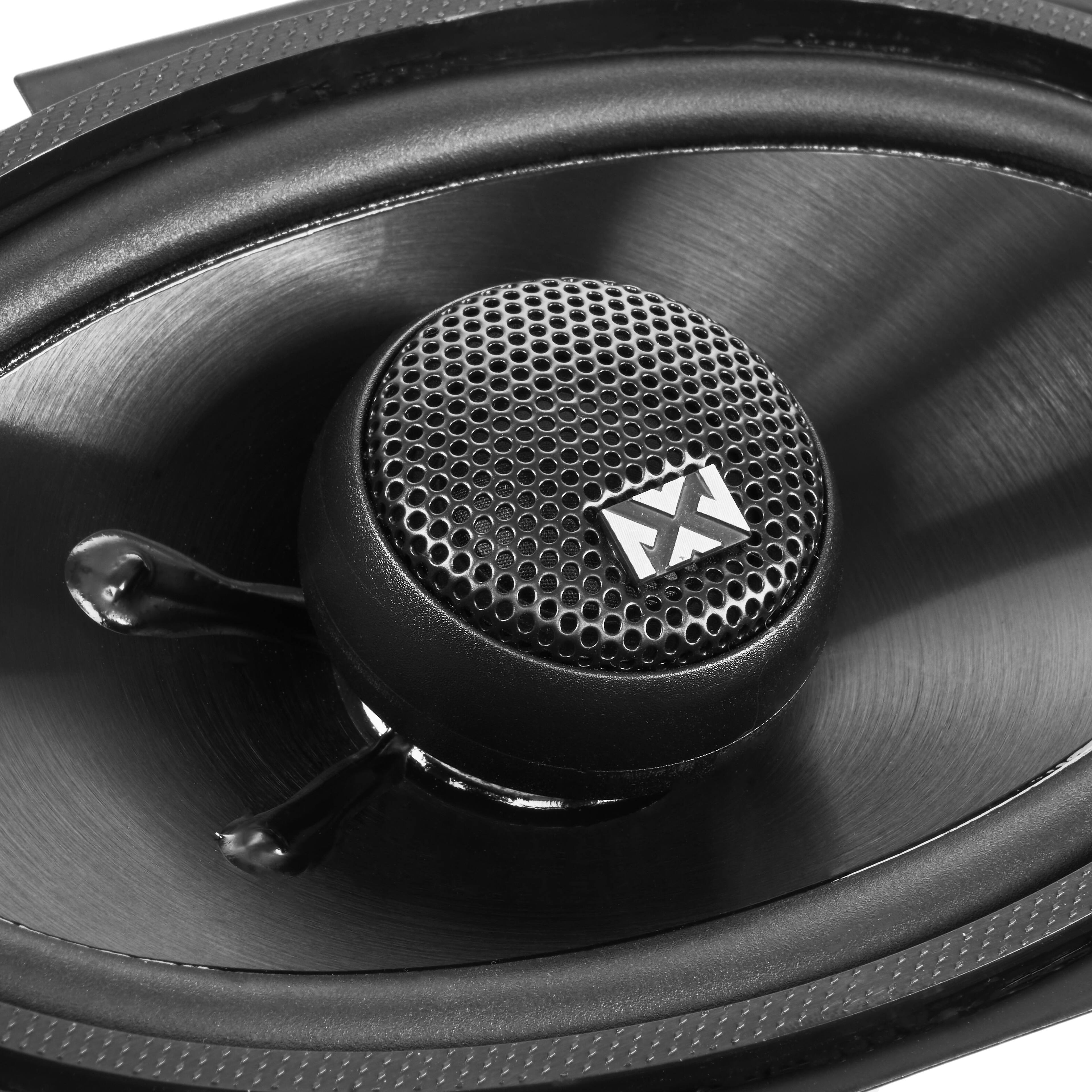 Alt View 6. NVX - NSP46 300W Peak (100W RMS) 4x6in 2-Way N-Series Coaxial Car Speakers with 20mm Silk Dome Tweeters.