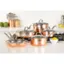 Left. Viking - 3-Ply Hammered 10 Piece Cookware Set - Copper.