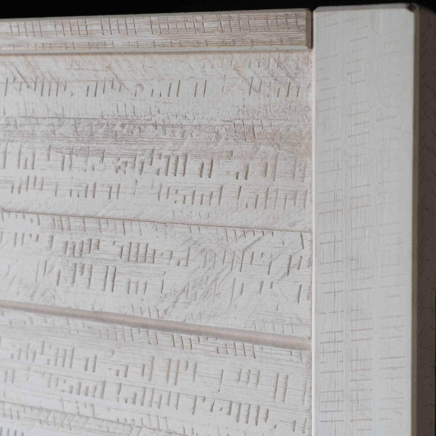 Left. Hivvago - Hivvago FarmHome Solid Pine Platform Bed in Queen Size - Off White.