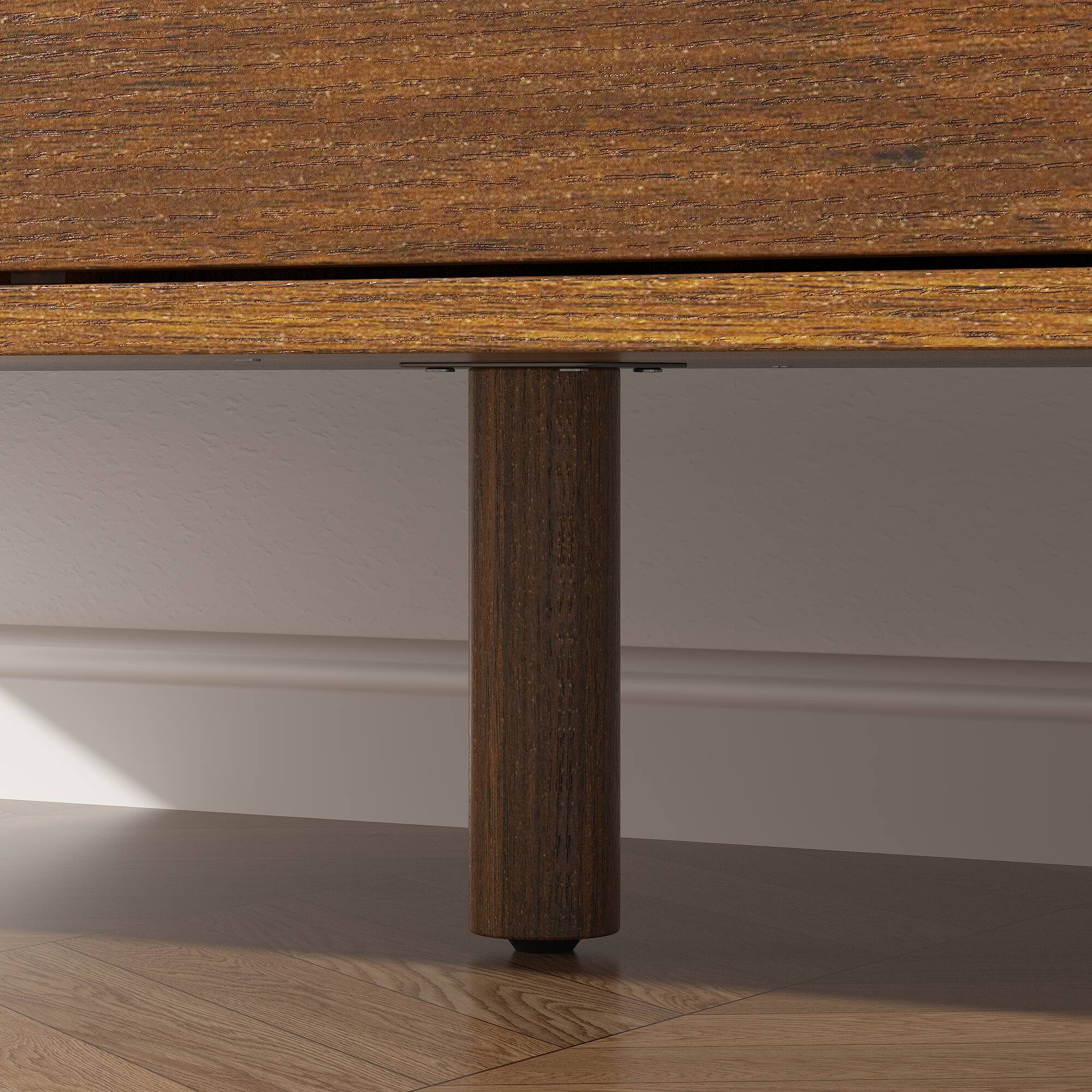 Alt View 4. Famapy - Famapy Mid - Century Horizontal Dresser: 6 - Drawer Storage & Solid Wood Legs - Brown.