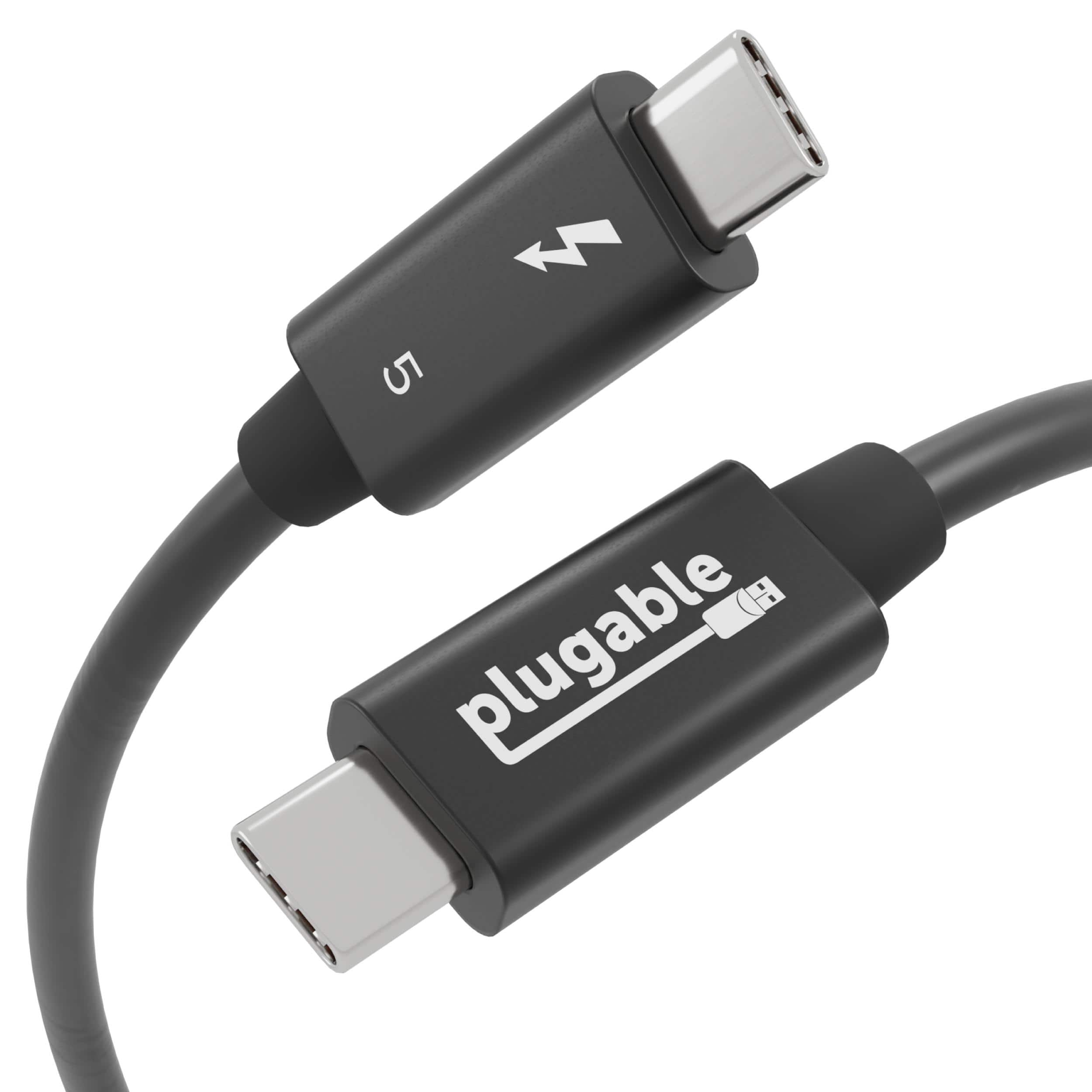 Photos - Cable (video, audio, USB) Full Tech Plugable - Thunderbolt 5 Cable 80Gbps, 240W Charging - Thunderbolt Certified - Up to 120Gbps Bandwidth Boost - Driverless