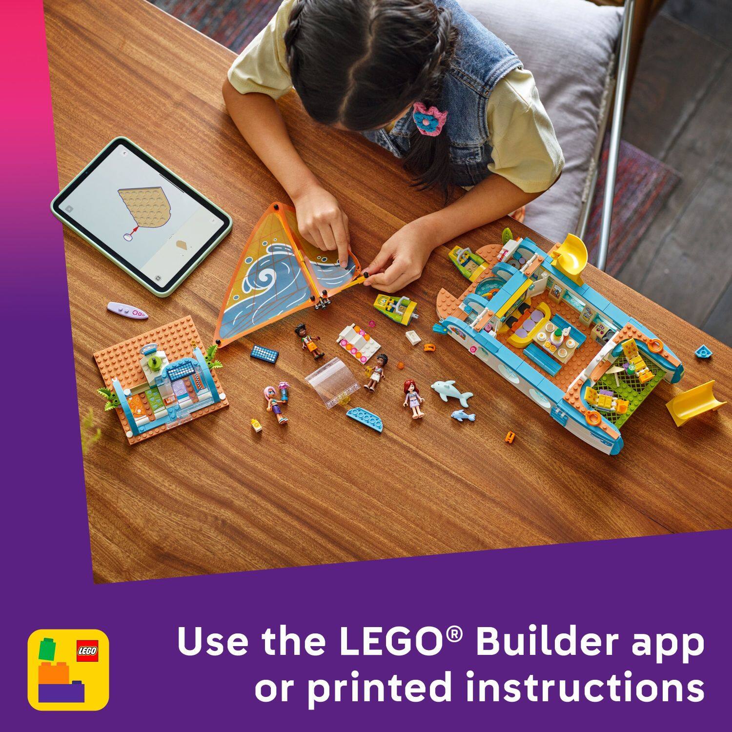 I A LEGO® Builder app or printed instructions