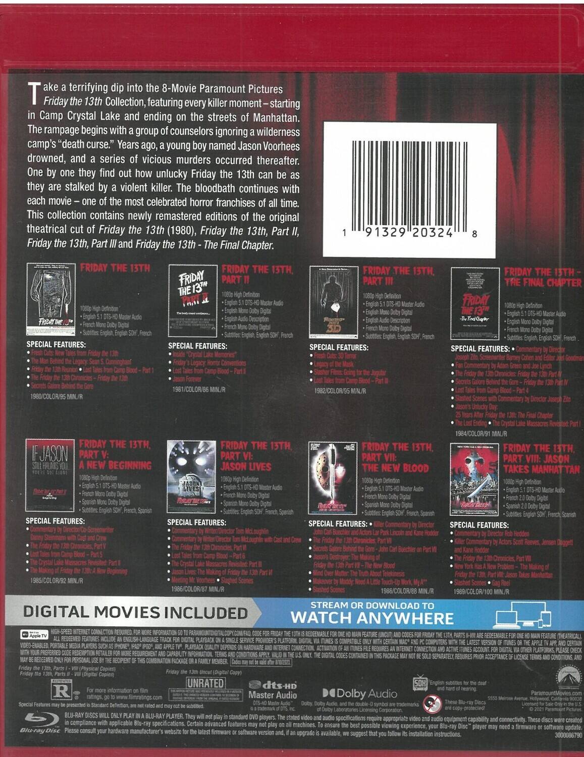 Alt View 1. Friday The 13th 8-Movie Collection   - BLU-RAY.