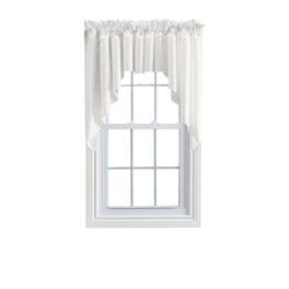 Ellis Curtain - Ellis Stacey 3" Rod Pocket High Quality Fabric Solid Color Window Lined Swag Set 126"x36" - Ice cream