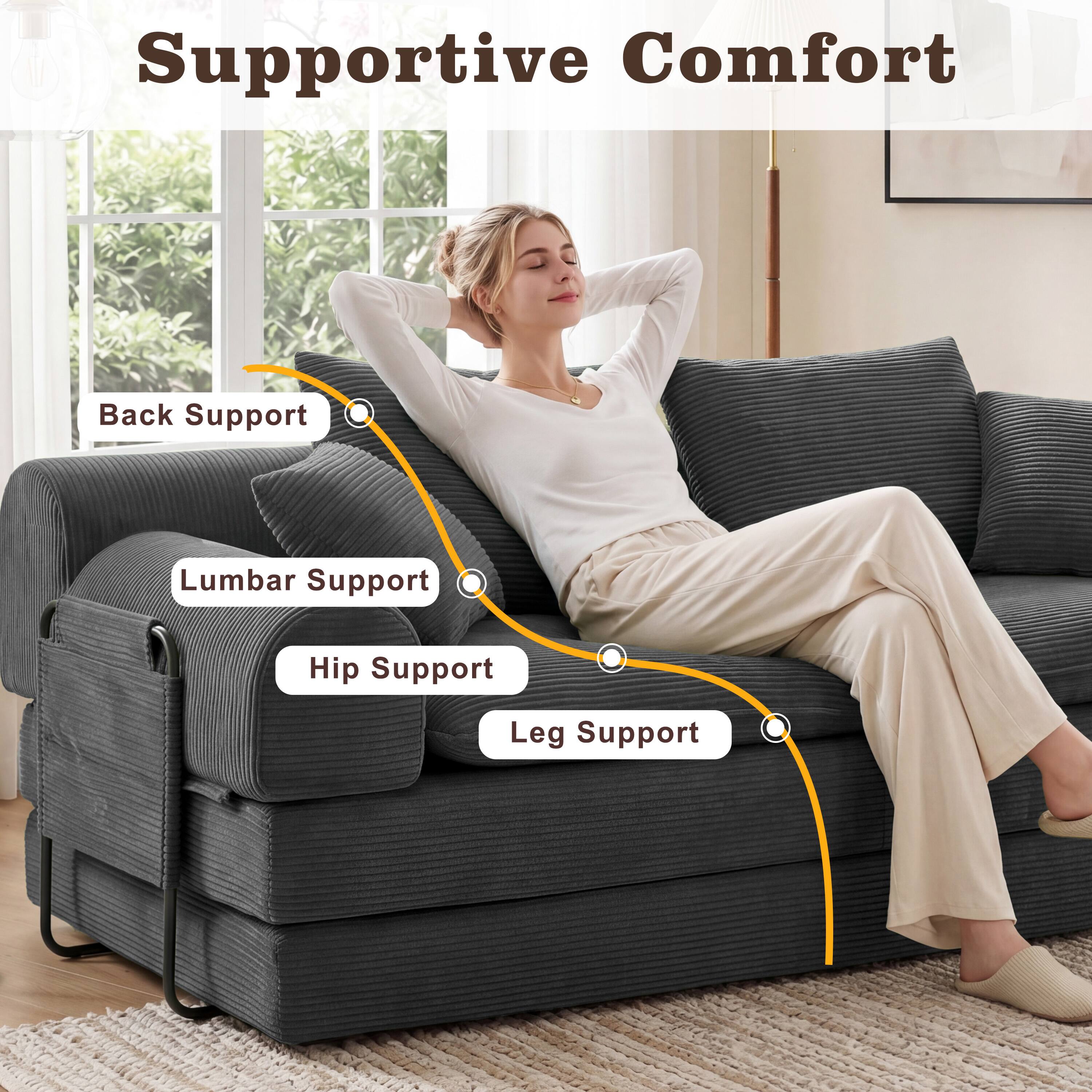 Supportive Comfort  
Back Support  
Lumbar Support  
Hip Support  
Leg Support