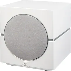 Front. MartinLogan - Dynamo 10, 10” Sealed, Powered Subwoofer, with Magnitude MT-1kW Amplifier, Sub Control App, and Wireless Built-In - Satin White.