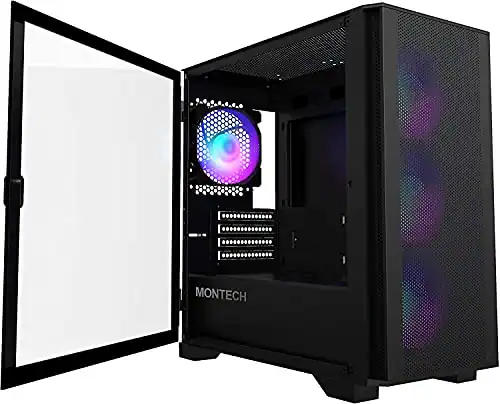 Front. Montech - Montech AIR 100 ARGB microATX Tower - Black.