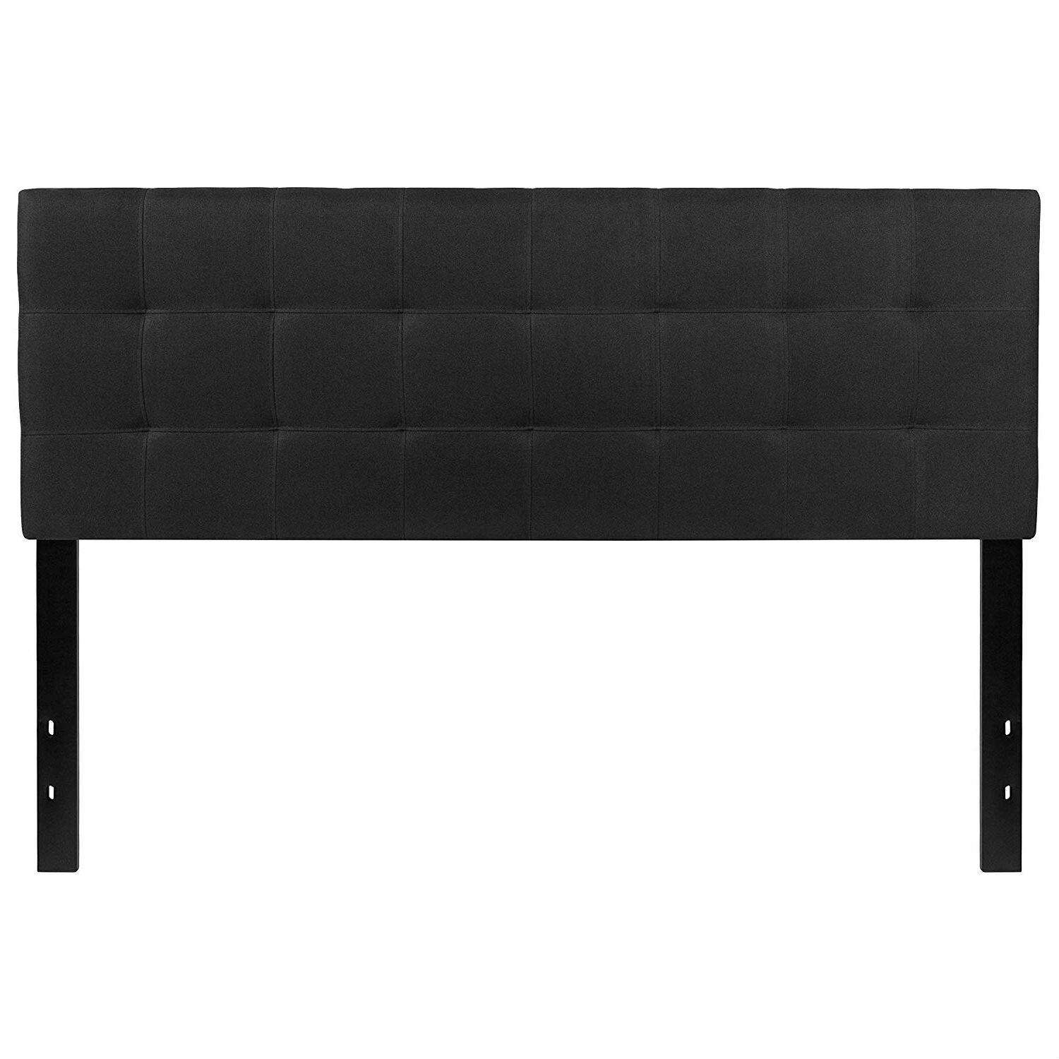 Hivvago - Queen size Modern Fabric Upholstered Panel Headboard - Black