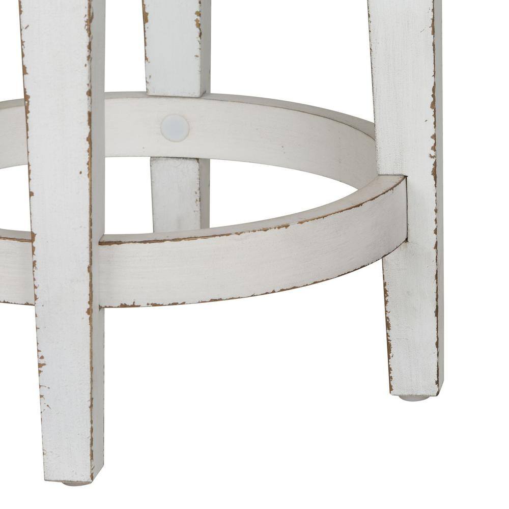 Angle. Liberty Furniture Industries - Magnolia Manor Console Swivel Stool in Antique White - White.