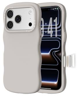 Ornarto - for iPhone 17 Pro Max Case 6.9", Wavy Liquid Silicone Protection Case with Camera Control Button - Stone Gray