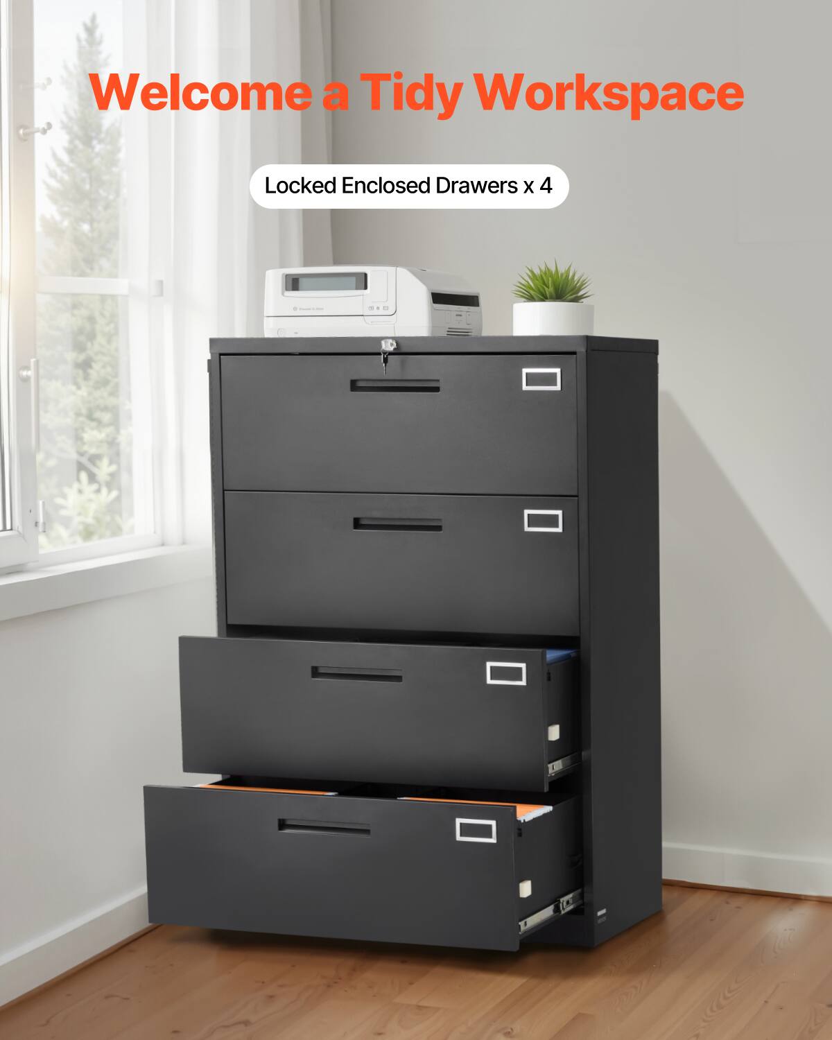 Welcome a Tidy Workspace  
Locked Enclosed Drawers x 4