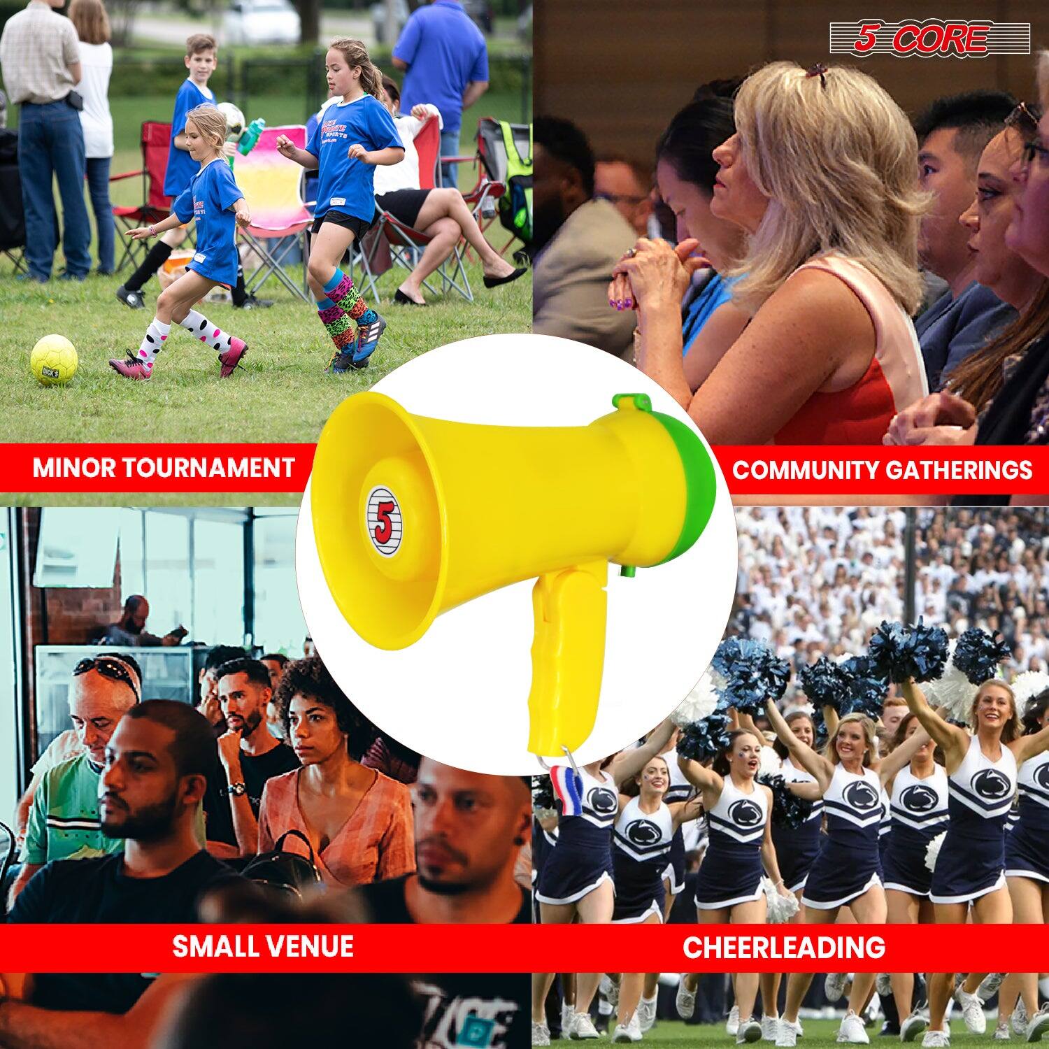 5 CORE

MINOR TOURNAMENT

COMMUNITY GATHERINGS

SMALL VENUE

CHEERLEADING