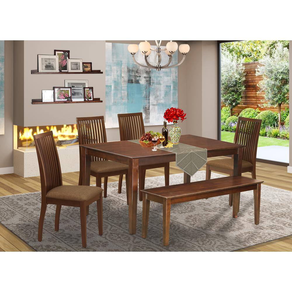 Left. East West Furniture - Dining Room Set Mahogany - Brown.