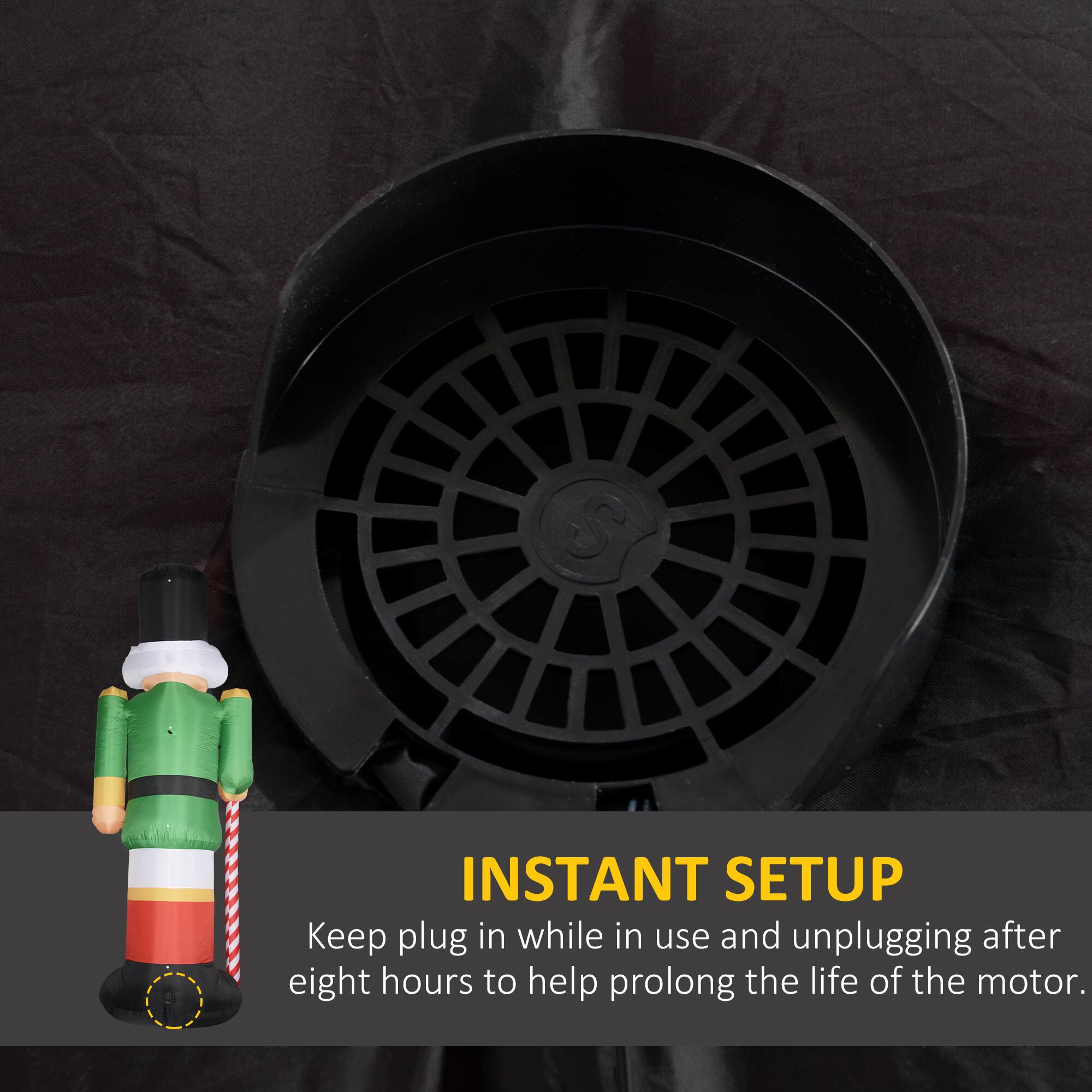INSTANT SETUP: Keep plug in while in use and unplugging after eight hours to help prolong the life of the motor.