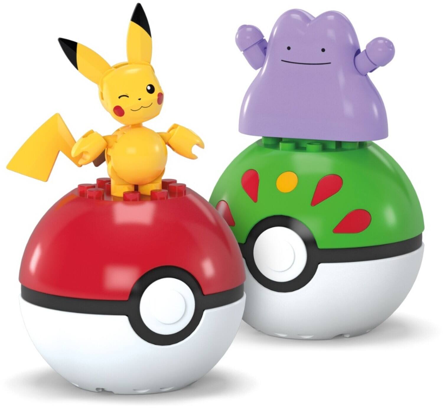 Alt View 1. Mega Bloks - MEGA BLOKS - Pokemon: 2-Pack Poke Ball, Pikachu & Ditto, 42 Piece Buiding Toy Set   - Collectibles - Multicolor.