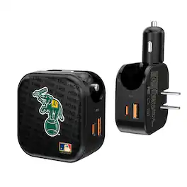 Keyscaper - Athletics Logo Dual Port USB Car & Home Charger - Multicolor