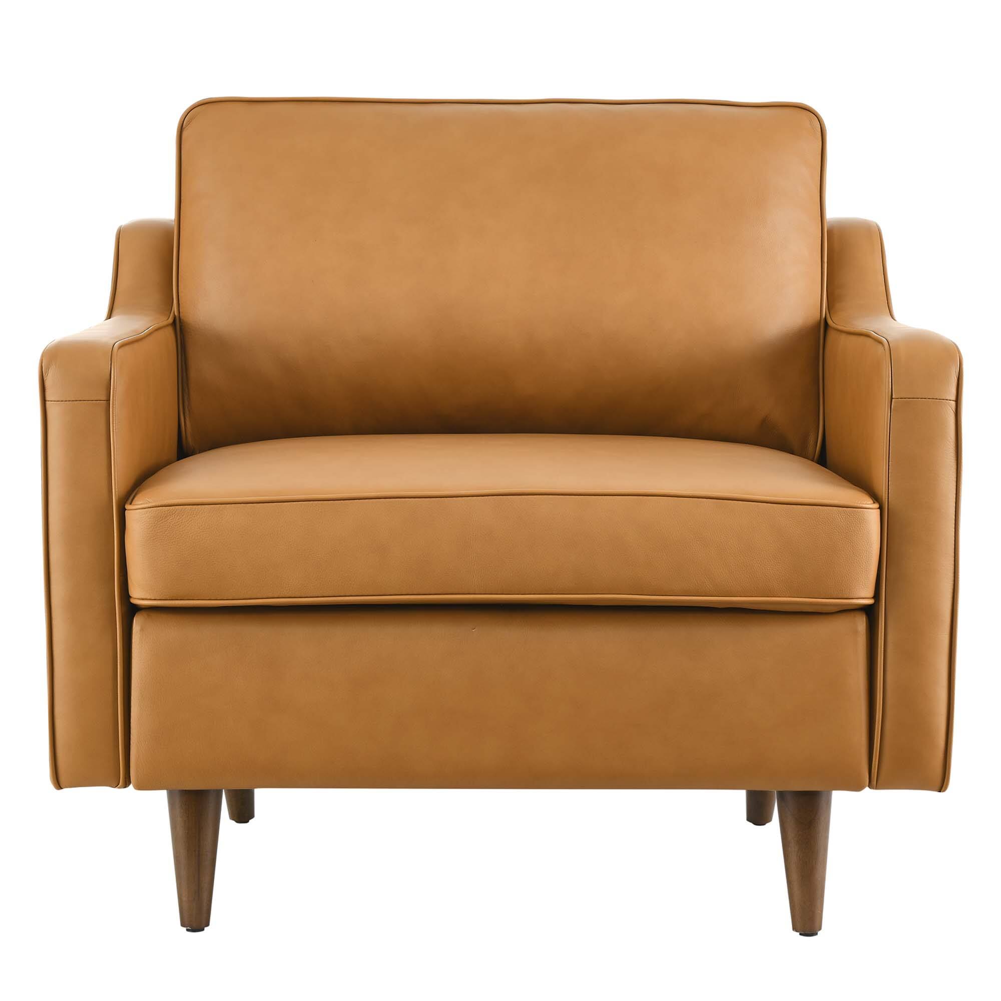 Alt View 2. Modway - Impart Genuine Leather Armchair by Modway - Brown.