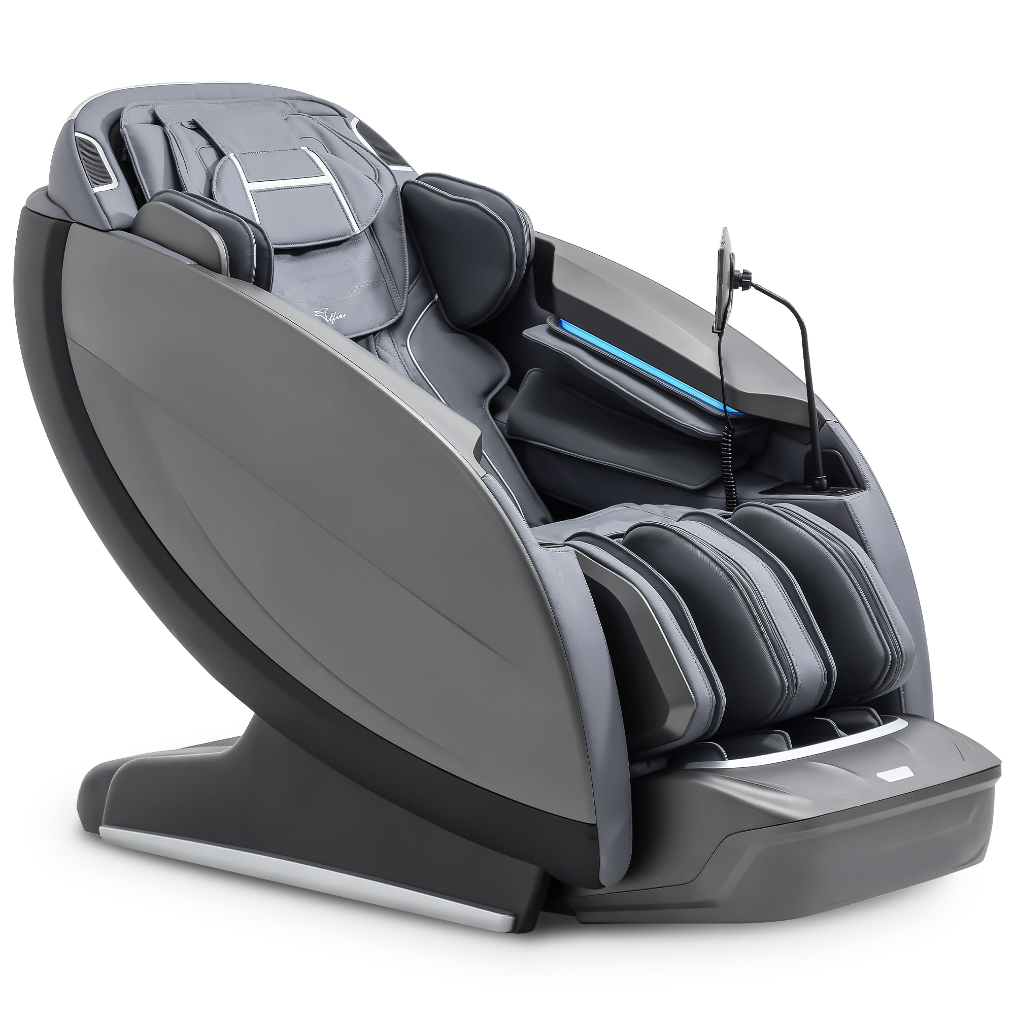 Front. MassaMax - Alfine A696 Theta 4D+ Sync Massage Chair,Black - Black.