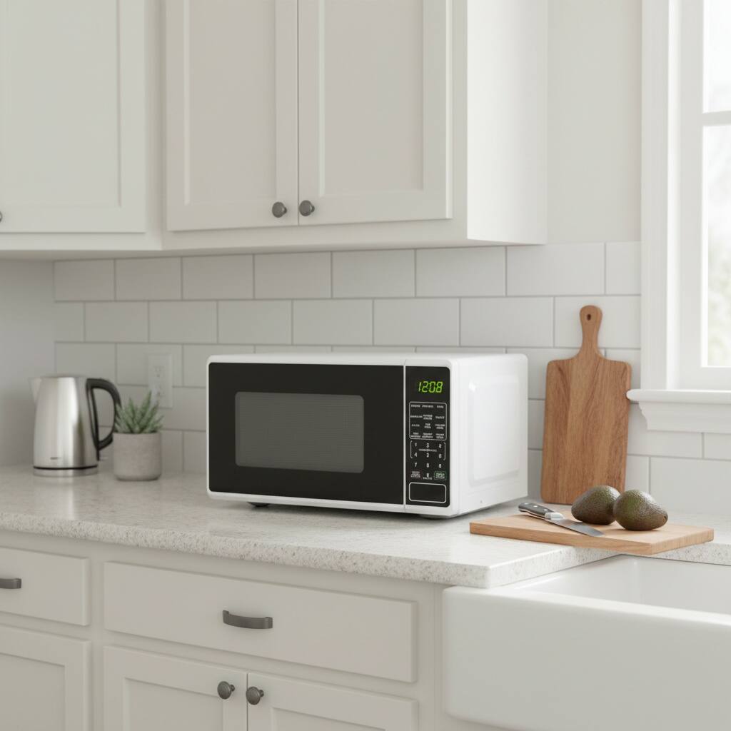 Alt View 3. Forest'nSky - 0.7 Cu Ft 700W Countertop Microwave, Sensor Cook, Easy Clean, White - White.