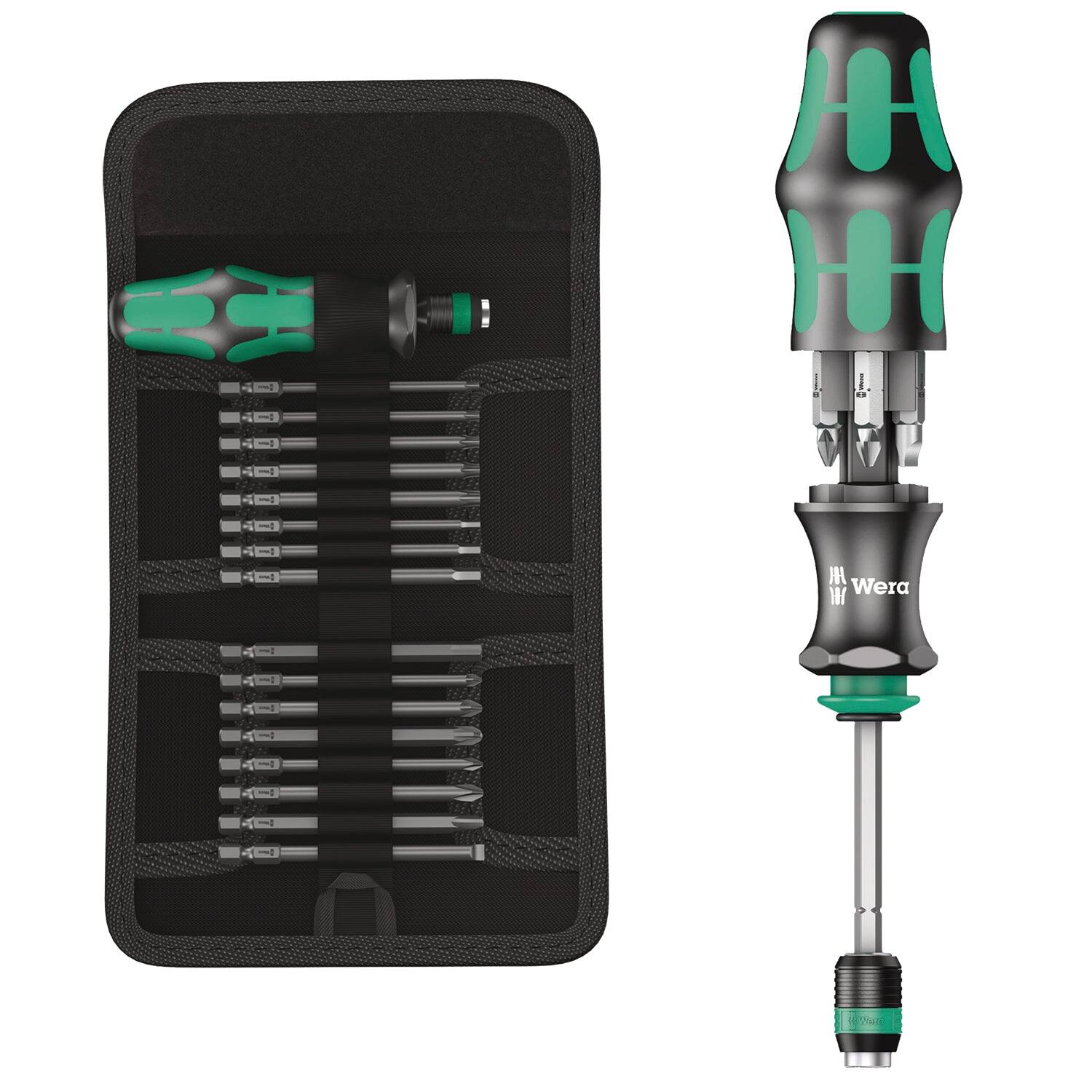 Left. Wera - Wera Kraftform Kompakt 25 Replacement Type Driver Bit Set with Pouch, 7 Pieces.