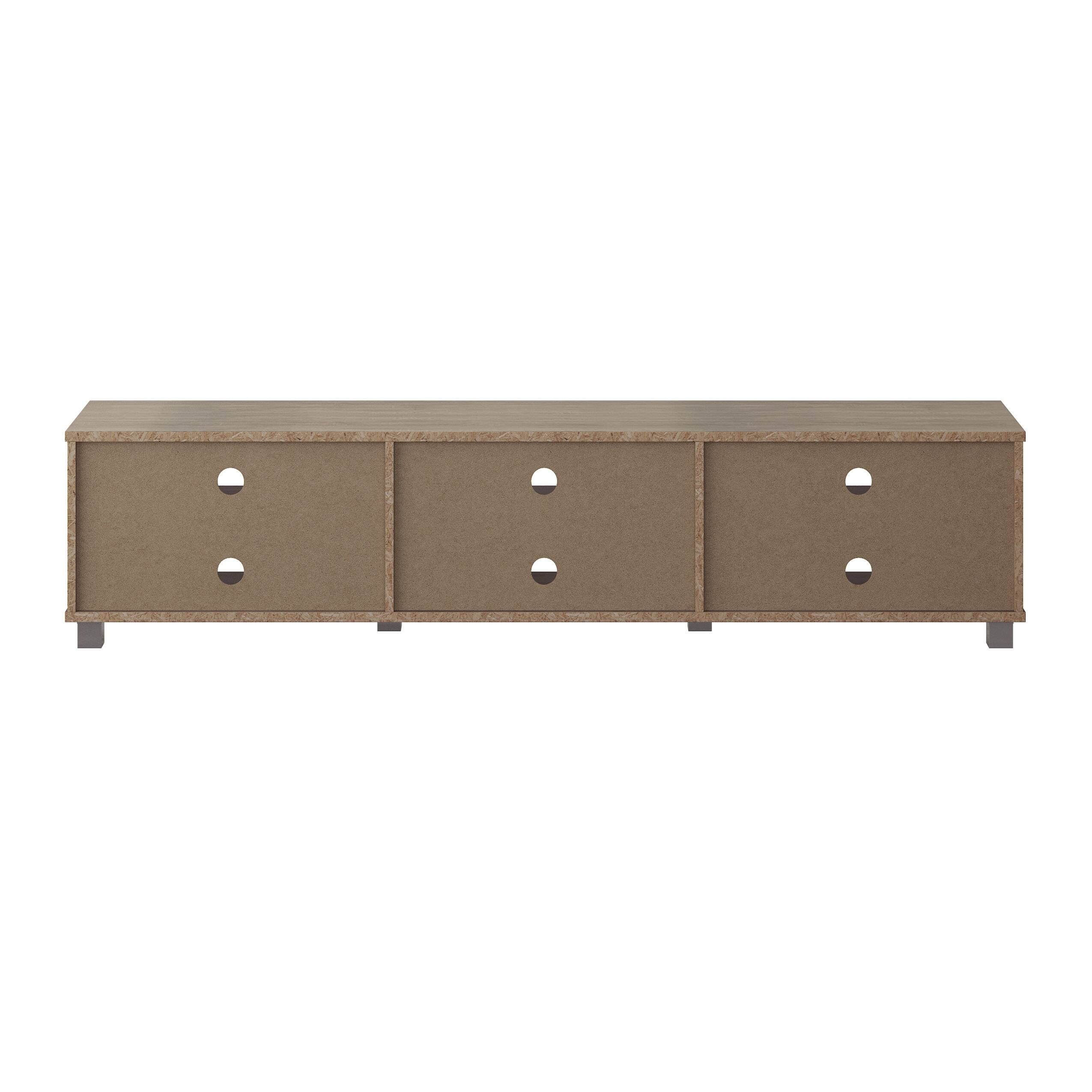 Alt View 12. CorLiving - Hollywood Collection TV Stand with Open Cabinets for Most TVs up to 85" - Brown.