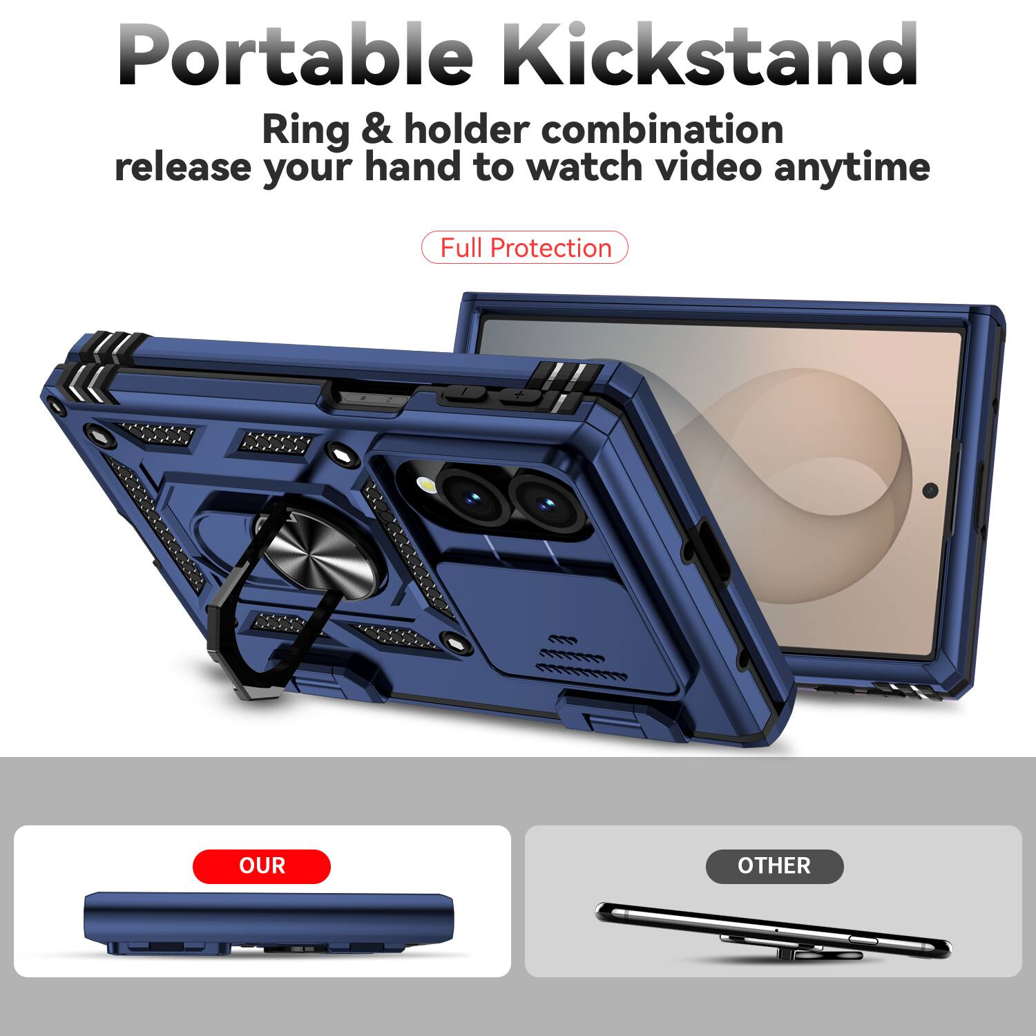 Dteck For Samsung Galaxy Z Fold8 Heavy Duty Rugged Case Sliding Lens ...