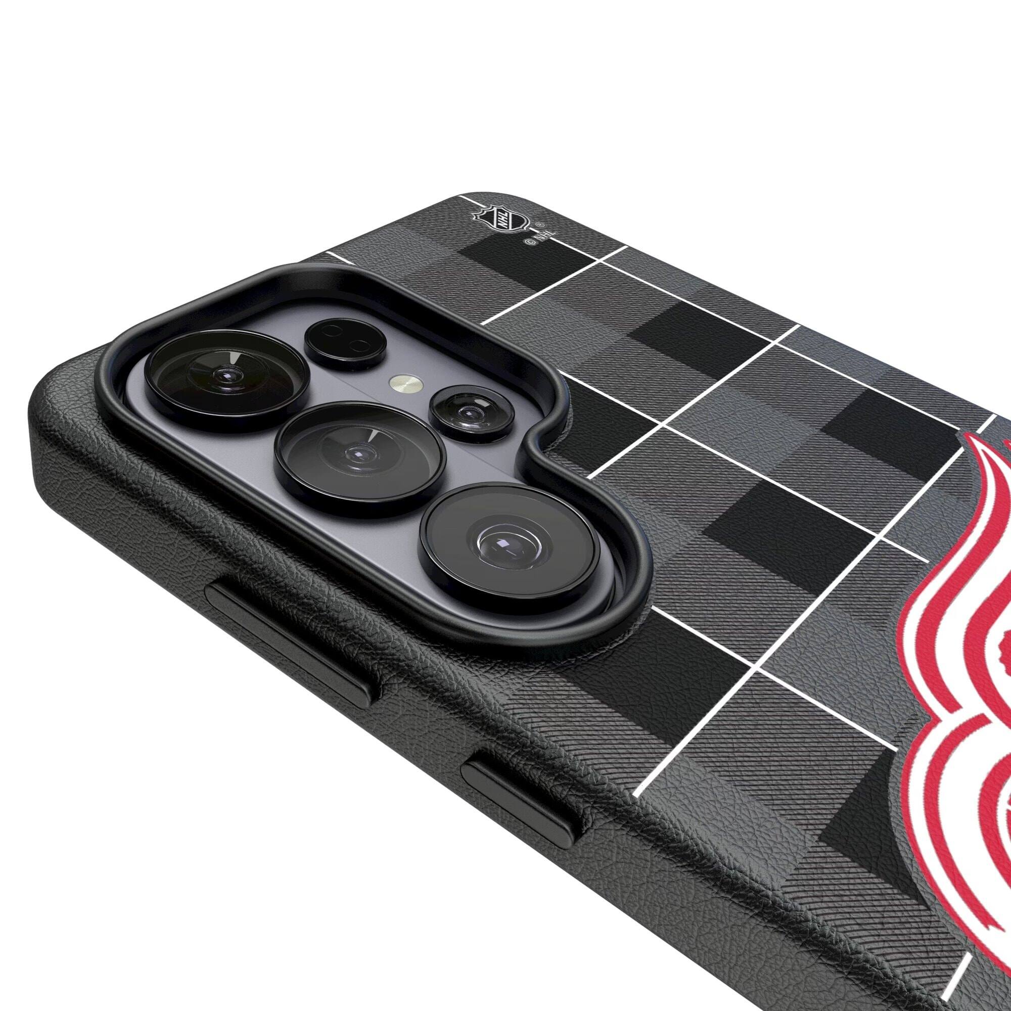 Alt View 2. Keyscaper - Detroit Red Wings Plaid Galaxy Magnetic Bump Case - S24 - Black.
