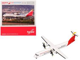 ATR 72-600 Commercial Aircraft "Iberia Regional" (9H-NCD) Tail 1/200 Diecast Model Airplane by Herpa - White with Red