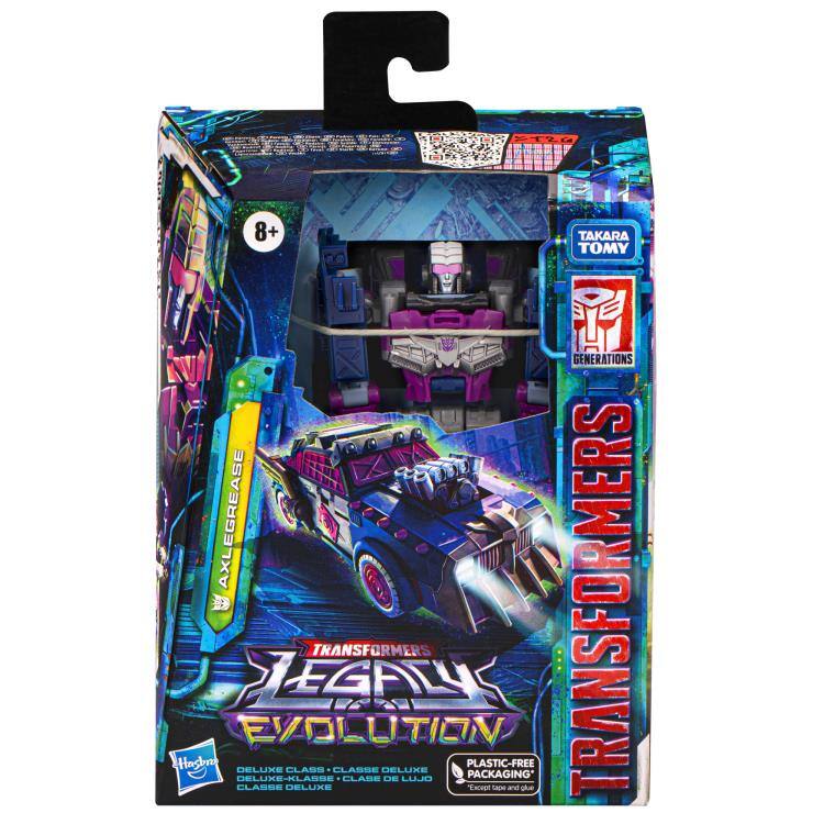 8+ TAKARA TOMY GENERATIONS AXLEGREASE TRANSFORMERS LEGACY EVOLUTION Deluxe Class - Classe Deluxe - Deluxe-Klasse - Clase de Lujo - Classe Deluxe Plastic-Free Packaging - Except tape and glue