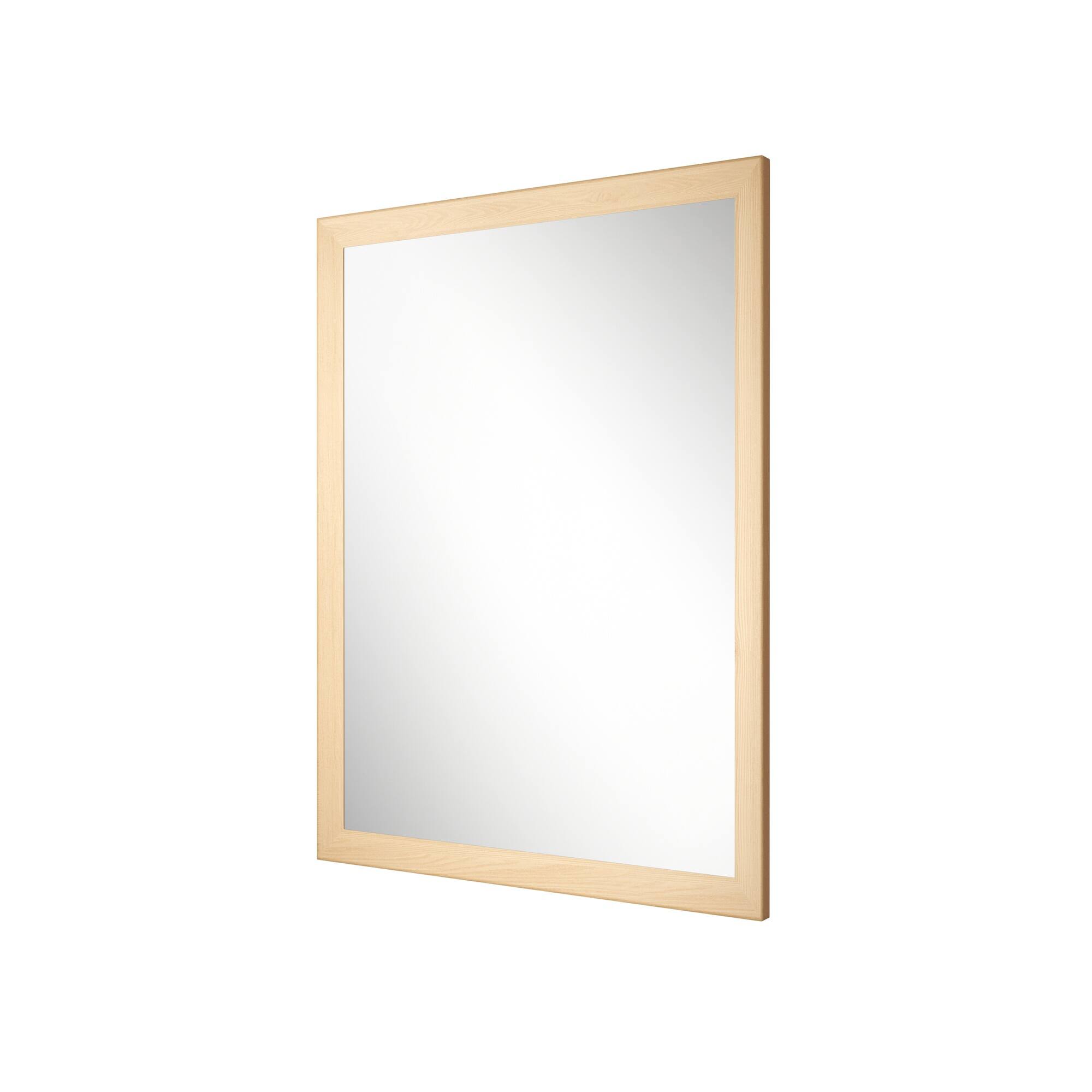 Alt View 1. Boyel Living - 32 in W x 24 in L Dark Wood Grain Rectangular Slanted Edge Aluminum Framed Wall Bathroom Vanity Mirror.
