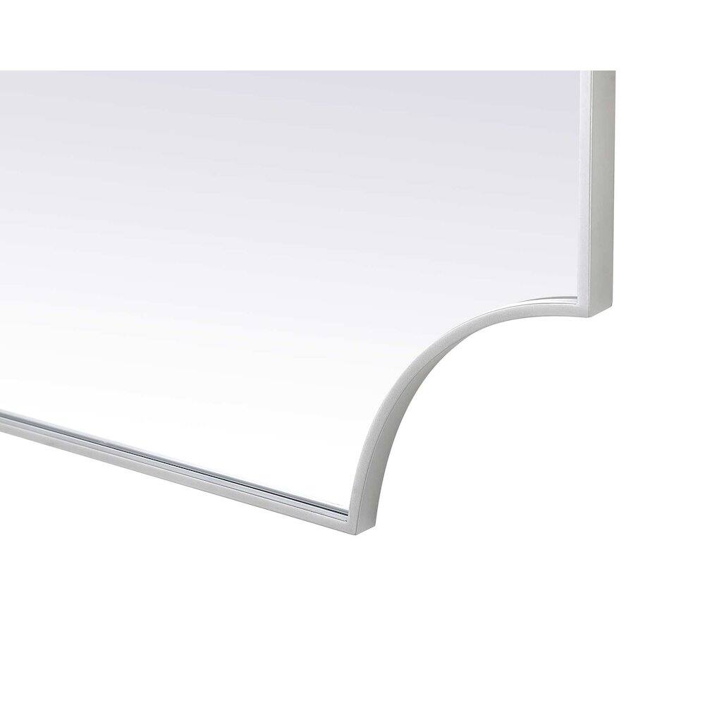 Left. Elegant Kitchen and Bath - Notched Metal Mirror 36x42 inch in Silver - Silver.