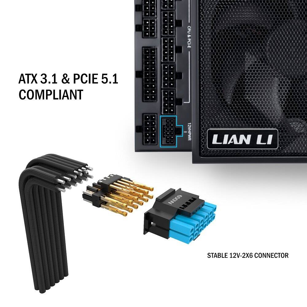 ATX 3.1 & PCIe 5.1 Compliant  
CPU & PCI-E  
12VHPWR  
Lian Li M009  
Stable 12V-2X6 Connector