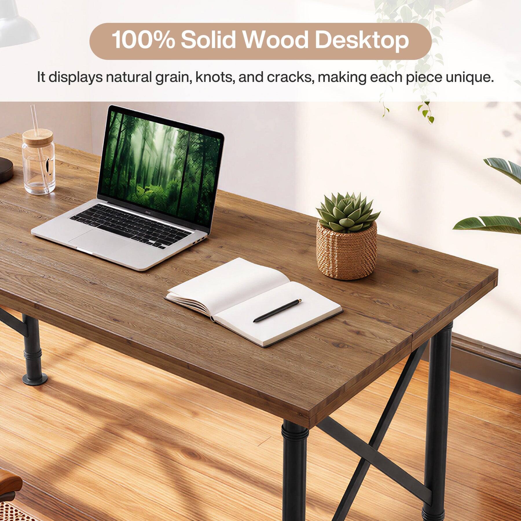 100% Solid Wood Desktop

It displays natural grain, knots, and cracks, making each piece unique.