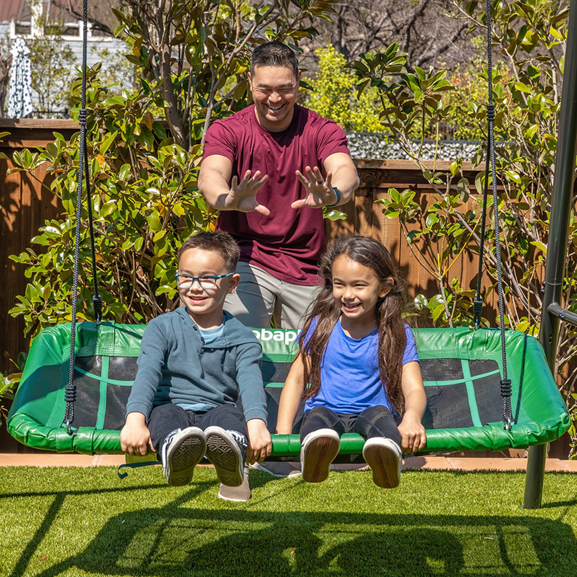 Alt View 6. gobaplay - gobaplay Rectangle Tree Swing, 46" x 25" Platform (Swingset Frame Not Included) - Green.