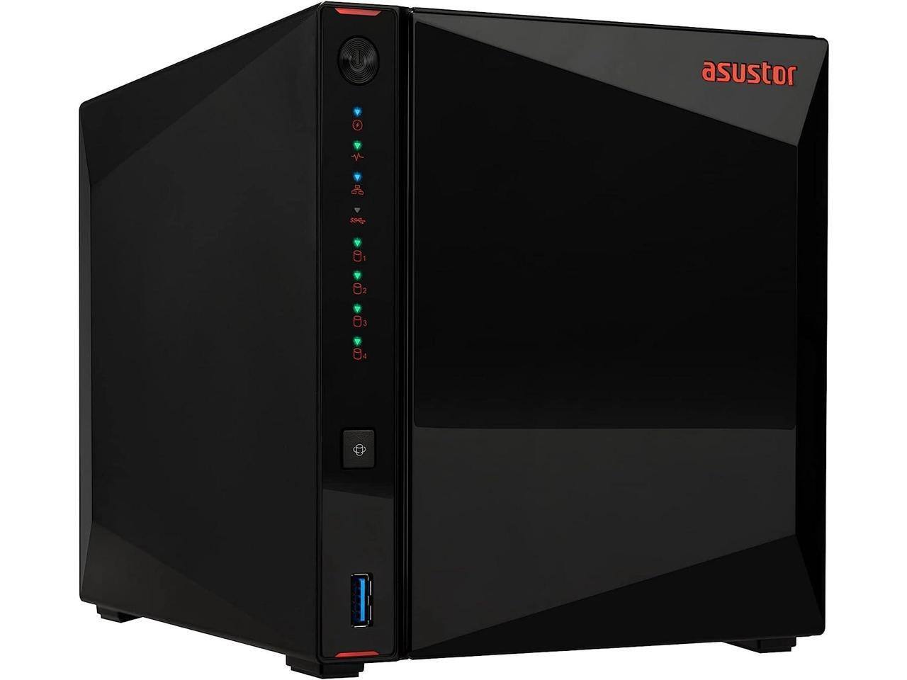 Front. Asustor - Asustor Nimbustor 4 Gen2 AS5404T 4-Bay NAS, 2.0GHz CPU, 2.5GbE, 4GB DDR4, 4 M.2 Slots (Diskless) - Unknown.