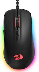 Front. REDRAGON - Redragon Wired Gaming Mouse, Black PC Gaming Mice with RGB Backlits - Black.