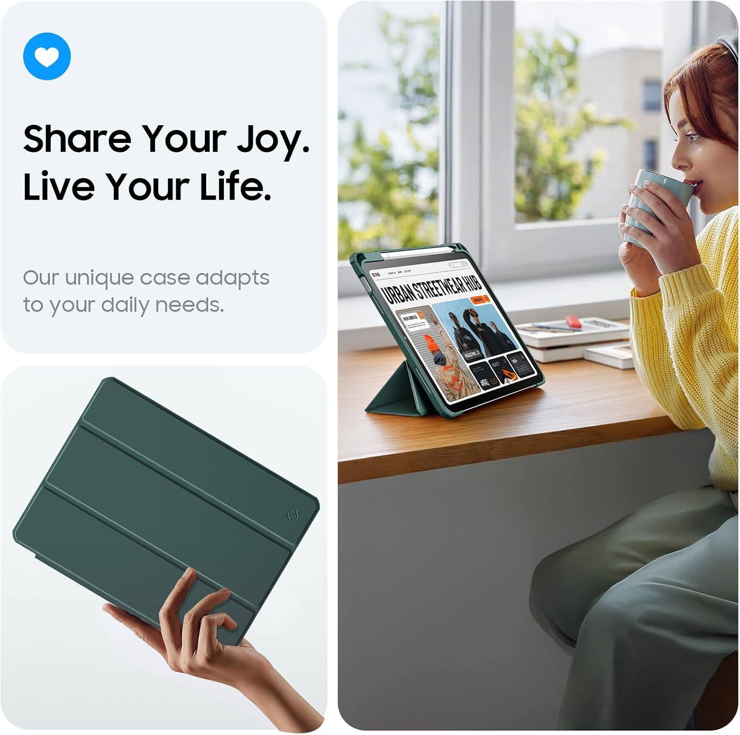 Share Your Joy. Live Your Life.  
Our unique case adapts to your daily needs.  
1 STREETWEAR HB URBAN