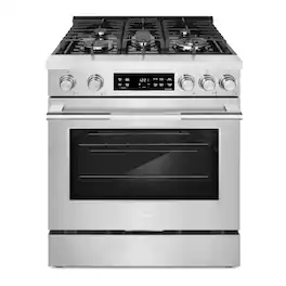 COSMO - COS-RGS305SS 30 in. Stellar Collection 4.6 cu. ft. Gas Range, 5 Burners, Convection Oven, Cast Iron Grates - Stainless Steel