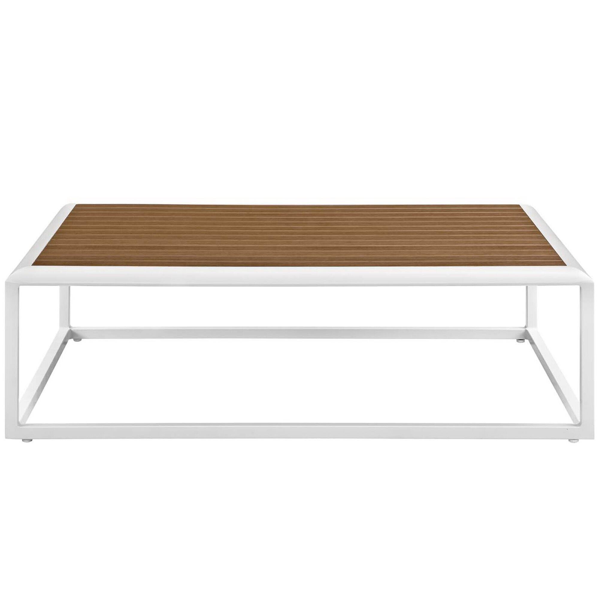 Back. Modway - Stance Outdoor Patio Aluminum Coffee Table by Modway - White Natural.